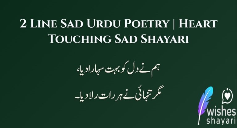 2 Line Sad Urdu Poetry | Heart Touching Sad Shayari
