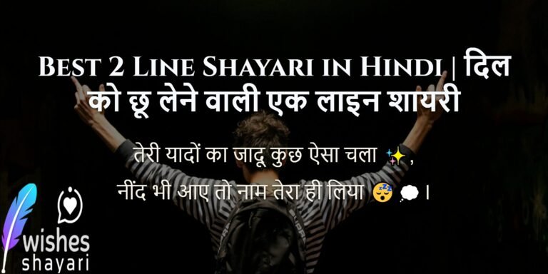 Best 2 Line Shayari in Hindi | दिल को छू लेने वाली एक लाइन शायरी