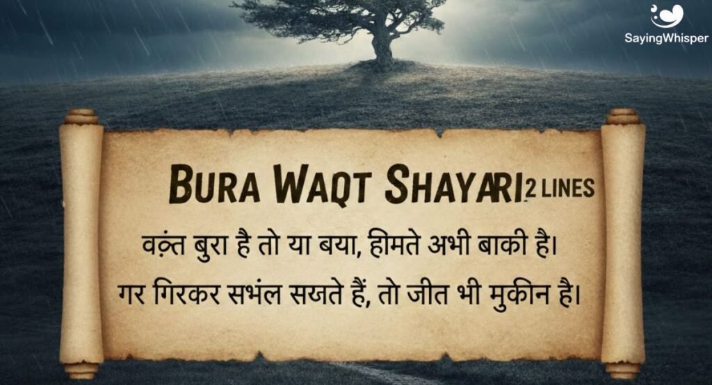 bura waqt shayari 2 lines