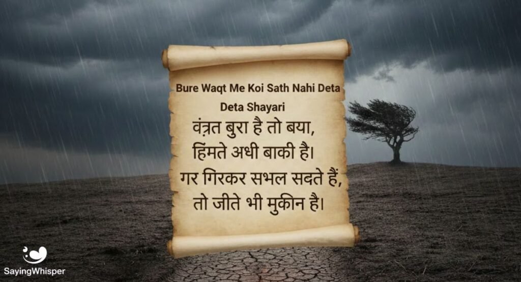 Bure Waqt Me Koi Sath Nahi Deta Shayari