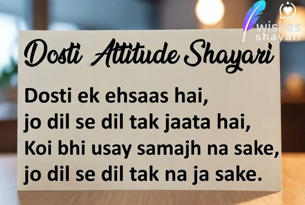 Dosti Attitude Shayari in Urdu