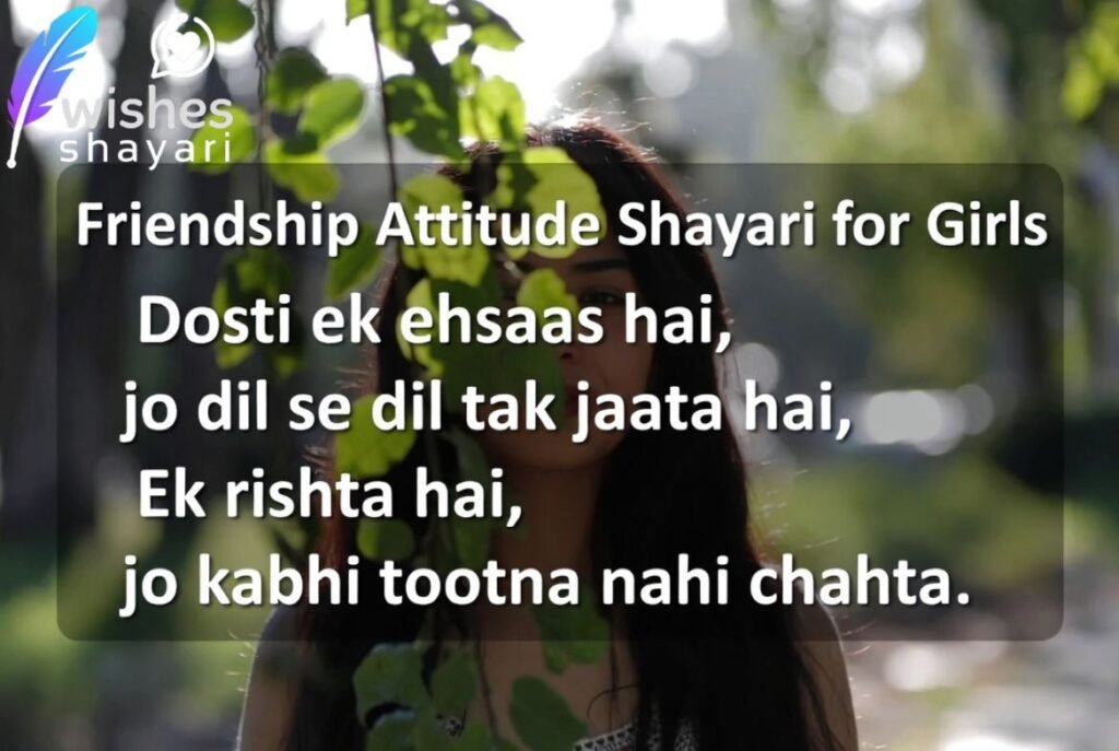Friendship Attitude Shayari for Girls