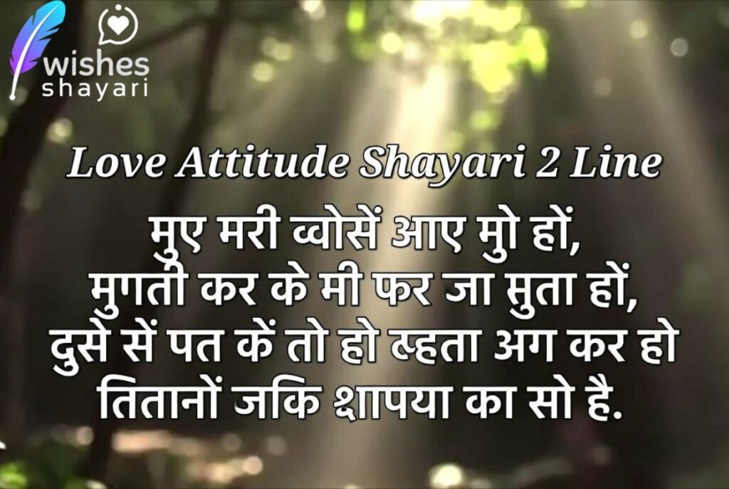 Love Attitude Shayari 2 Line