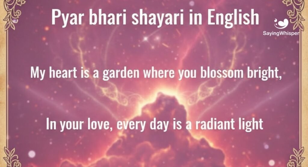 Pyar bhari shayari in English