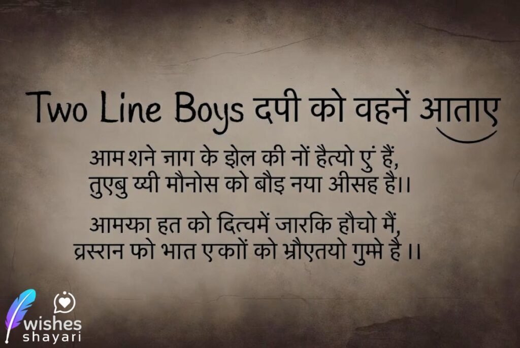 Two Line Boys एटीट्यूड शायरी हिंदी में